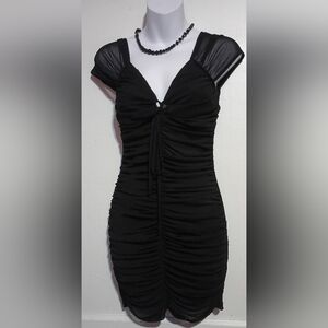 Privy Black Ruched Dress